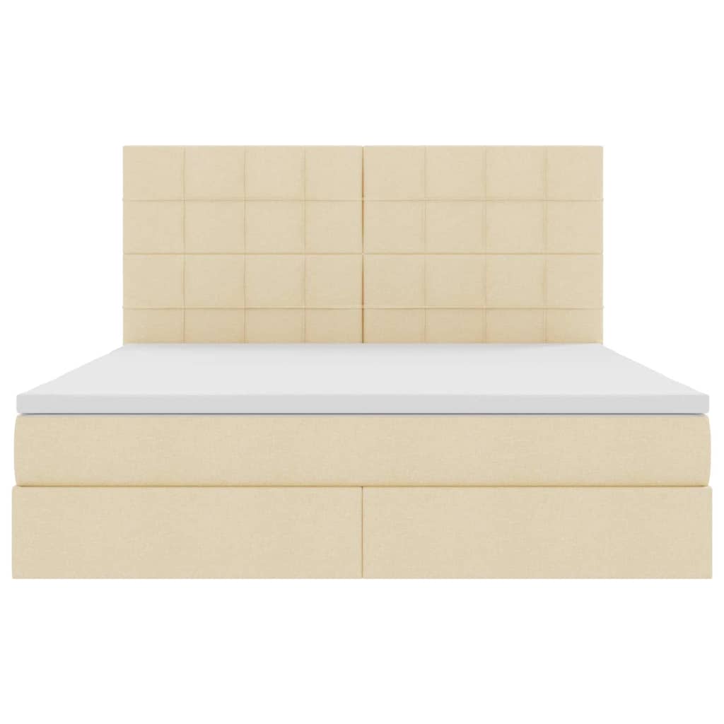 Aufbewahrungsbett mit Matratze Creme 180 x 200 cm Polyester