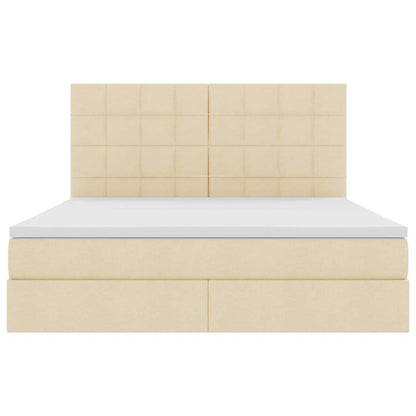 Aufbewahrungsbett mit Matratze Creme 180 x 200 cm Polyester