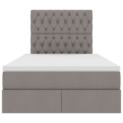 Aufbewahrungsbett mit Matratze Taupe 120 x 200 cm Polyester