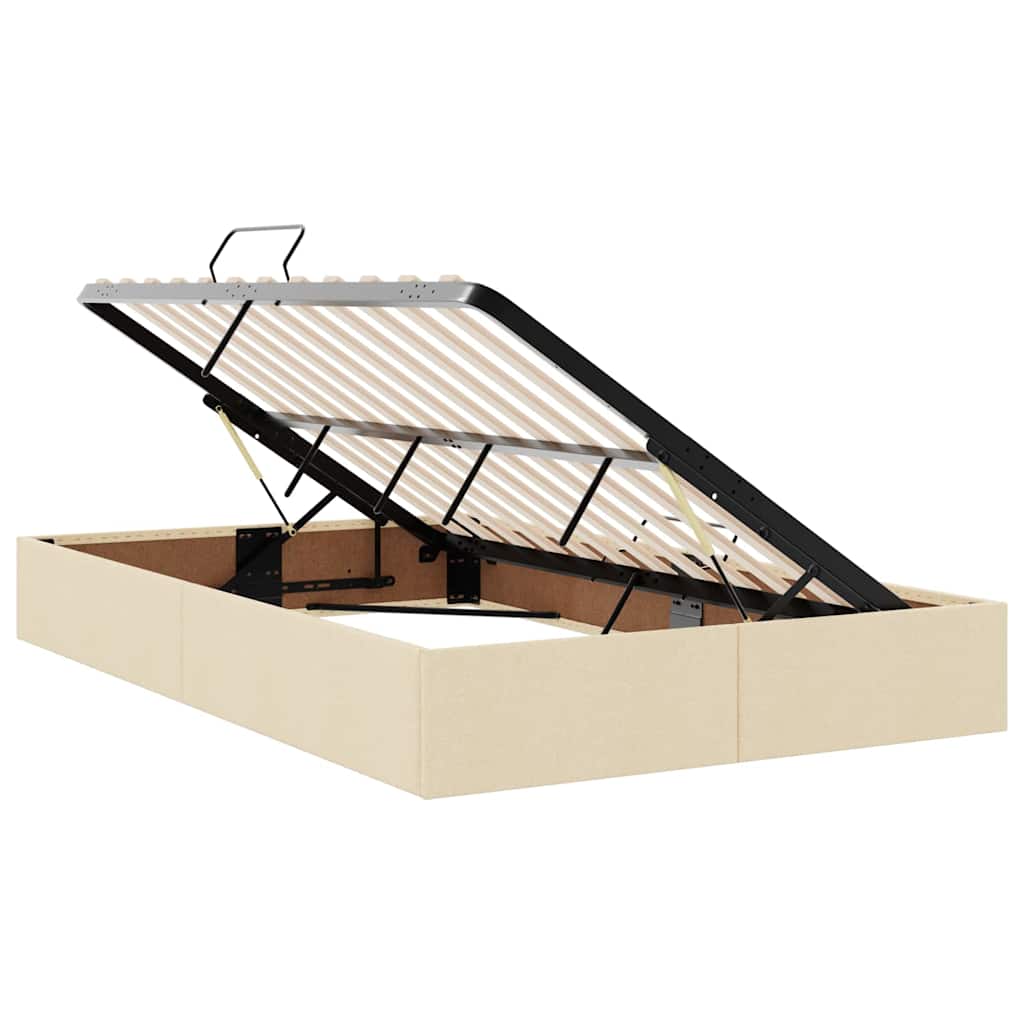 Aufbewahrungsbett mit Matratze Creme 120 x 200 cm Polyester