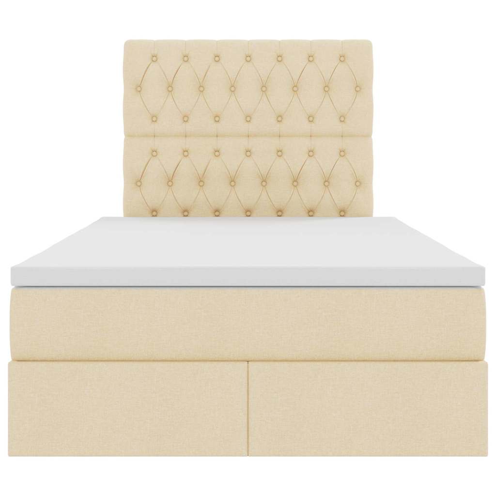 Aufbewahrungsbett mit Matratze Creme 120 x 200 cm Polyester