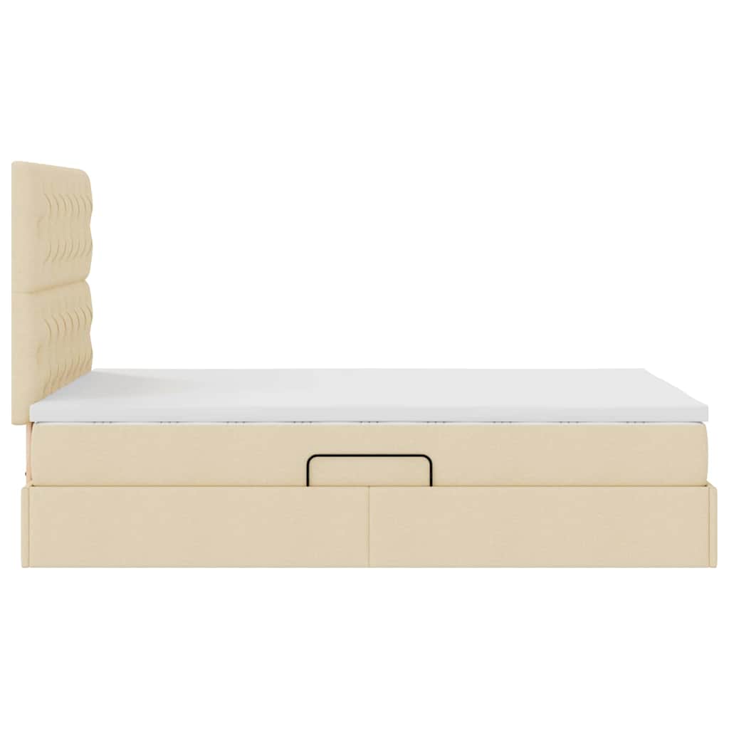Aufbewahrungsbett mit Matratze Creme 120 x 200 cm Polyester
