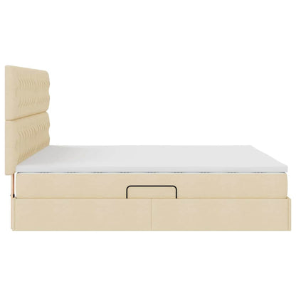 Aufbewahrungsbett mit Matratze Creme 180 x 200 cm Polyester