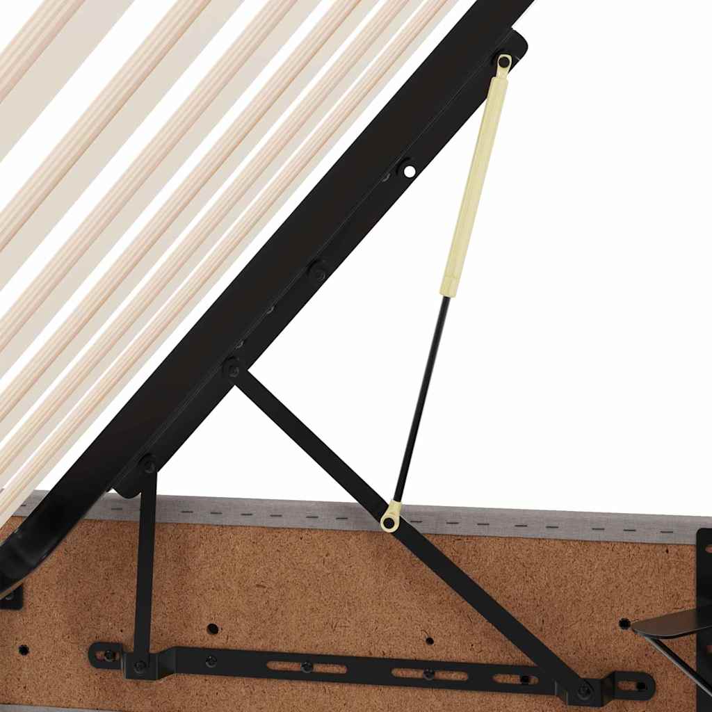 Aufbewahrungsbett mit Matratze Taupe 90 x 200 cm Polyester