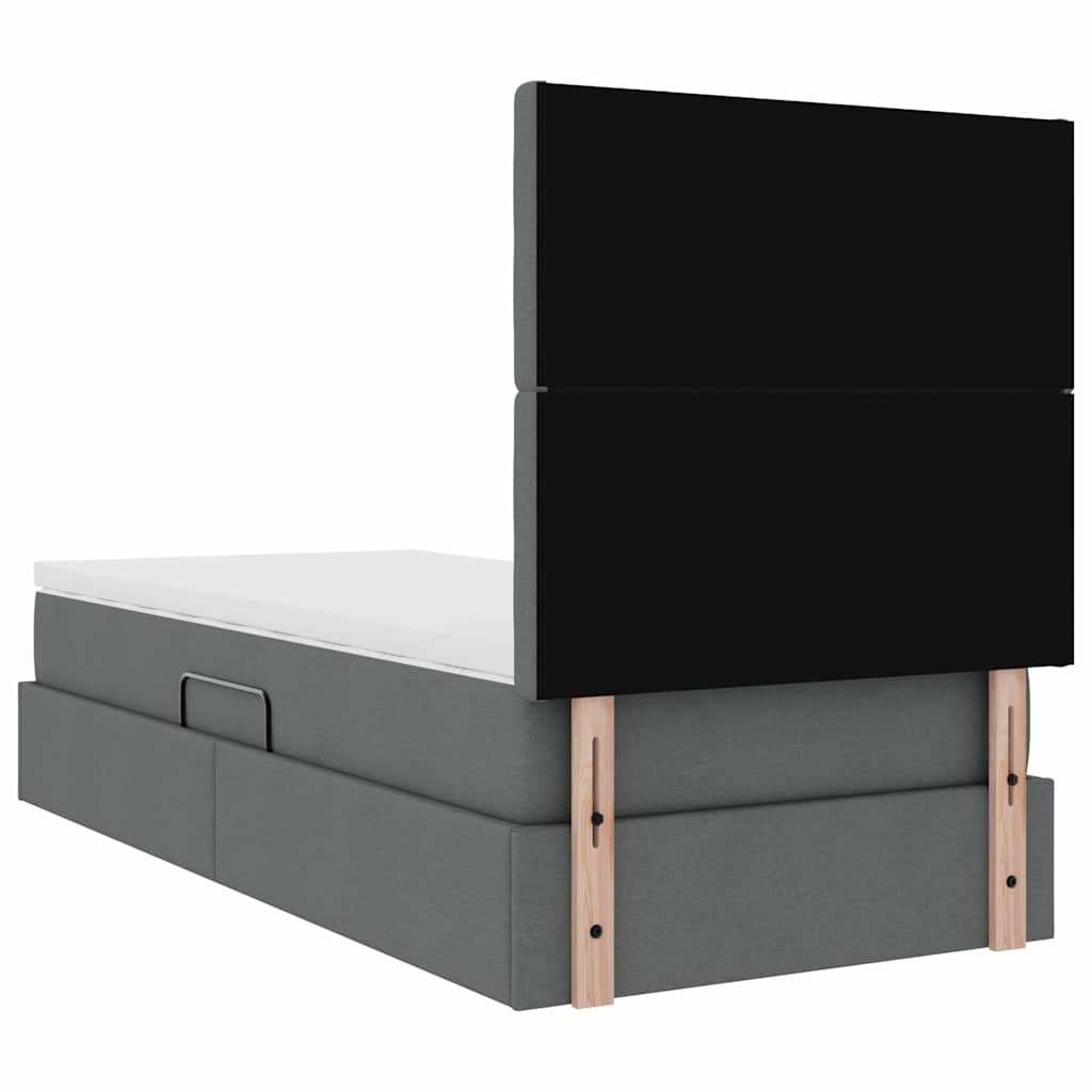 Aufbewahrungsbett mit Matratze Dunkelgrau 100 x 200 cm