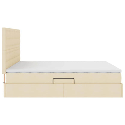 Aufbewahrungsbett mit Matratze Creme 180 x 200 cm Polyester