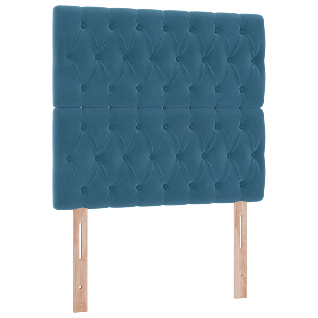 Aufbewahrungsbett mit Matratze Dunkelblau 90 x 200 cm Samt