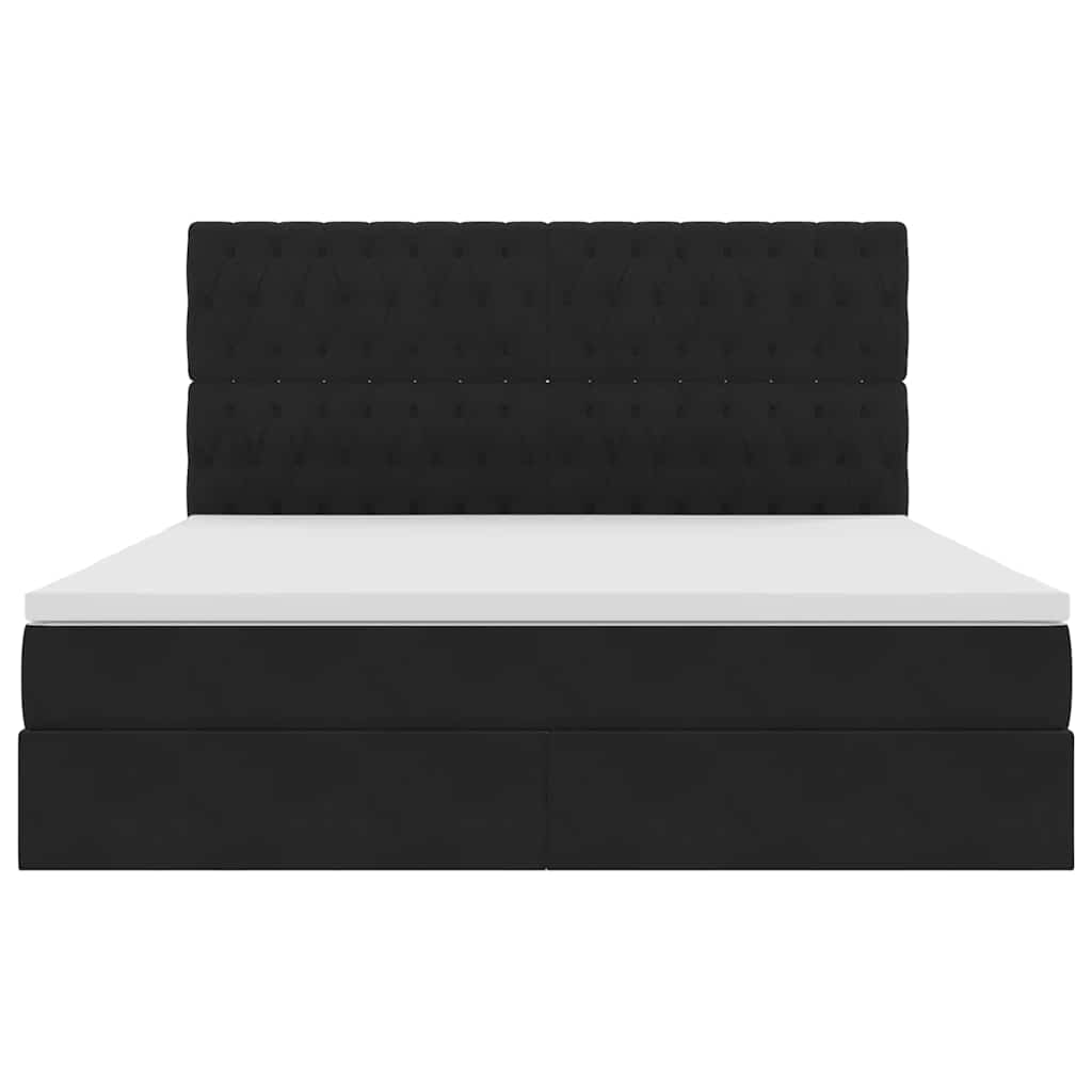 Aufbewahrungsbett mit Matratze Schwarz 160 x 200 cm Samt