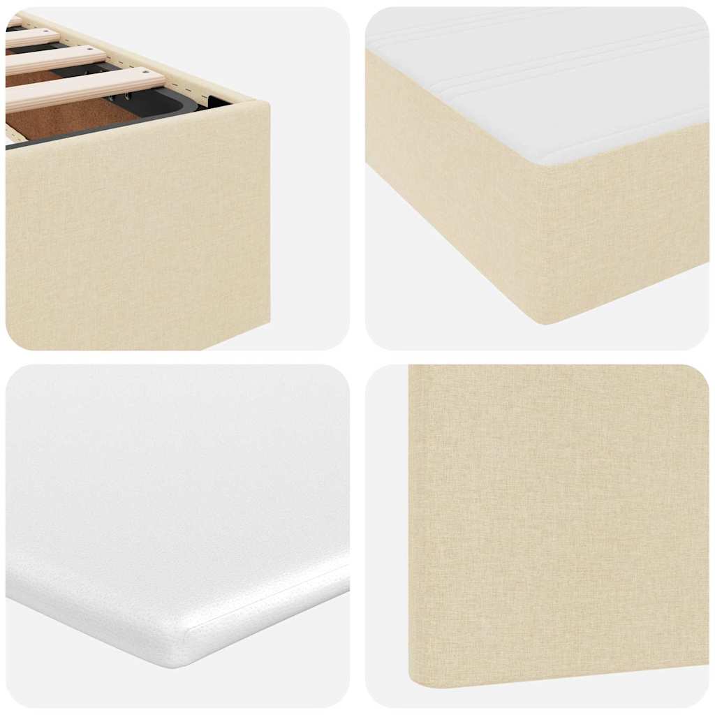 Aufbewahrungsbett mit Matratze Creme 180 x 200 cm Kunstleder