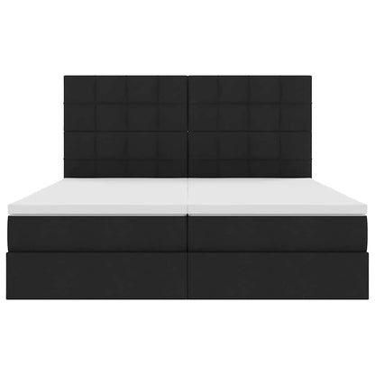 Aufbewahrungsbett mit Matratze Schwarz 180 x 200 cm Kunstleder