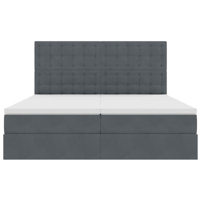 Aufbewahrungsbett mit Matratze Dunkelgrau 200 x 200 cm Samt