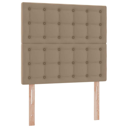 Bett mit Stauraum und LED Cappuccino 90 x 190 cm Kunstleder