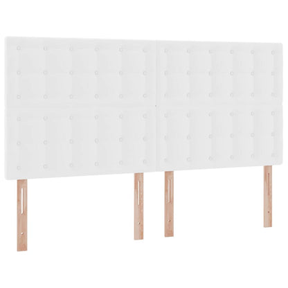 Bett mit Stauraum und LED Reinweiß 160 x 200 cm Kunstleder