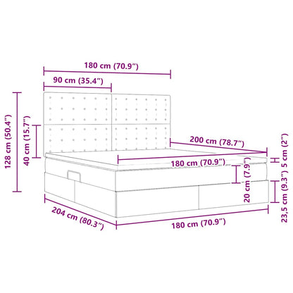 Bett mit Stauraum und LED Schwarz 180 x 200 cm Kunstleder