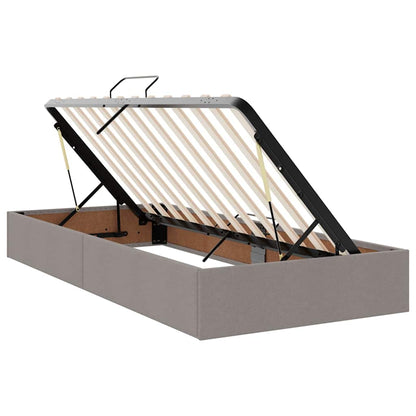 Bett mit Stauraum und LED mit LED Taupe 100 x 200 cm Polyester