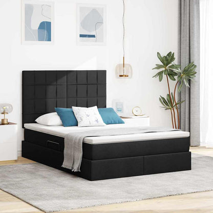 Bett mit Stauraum und LED Schwarz 140 x 190 cm Polyester
