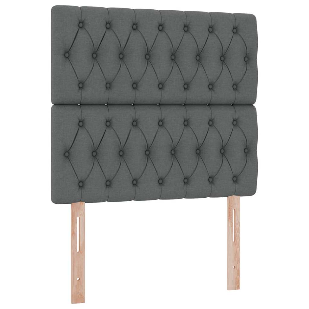 Bett mit Stauraum und LED Dunkelgrau 90 x 200 cm Polyester