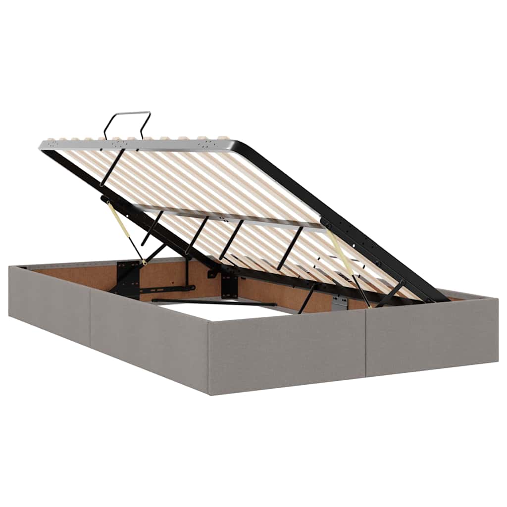 Bett mit Stauraum und LED mit LED Taupe 120 x 200 cm Polyester