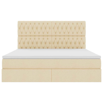 Bett mit Stauraum und LED mit LED Creme 180 x 200 cm Polyester