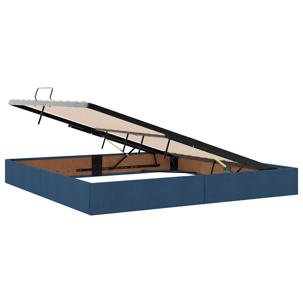 Bett mit Stauraum und LED mit LED Blau 200 x 200 cm Polyester