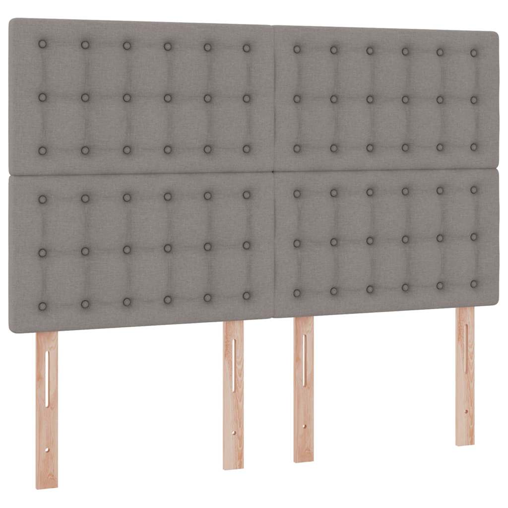 Bett mit Stauraum und LED mit LED Taupe 140 x 190 cm Polyester