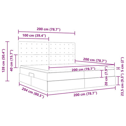 Bett mit Stauraum und LED mit LED Blau 200 x 200 cm Polyester