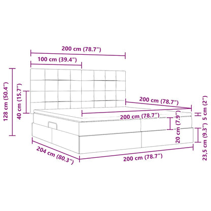 Bett mit Stauraum und LED mit LED Dunkelblau 200 x 200 cm Samt