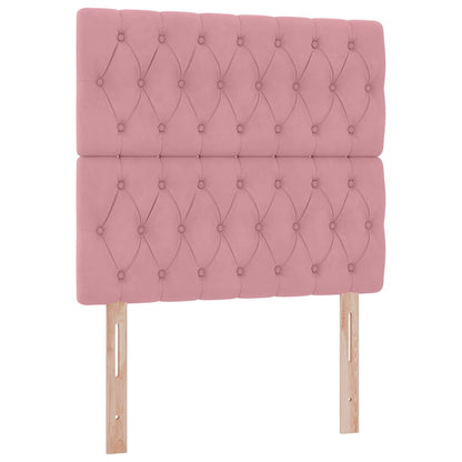 Bett mit Stauraum und LED mit Matratze Rosa 100 x 200 cm Samt