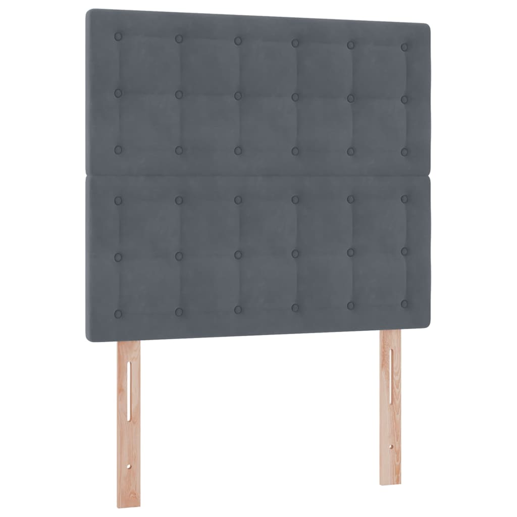 Bett mit Stauraum und LED mit LED Dunkelgrau 90 x 200 cm Samt