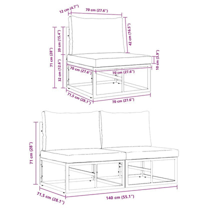 Gartenmöbel 2 Stück Schwarz und Anthrazit 70 x 71,5 x 71 cm
