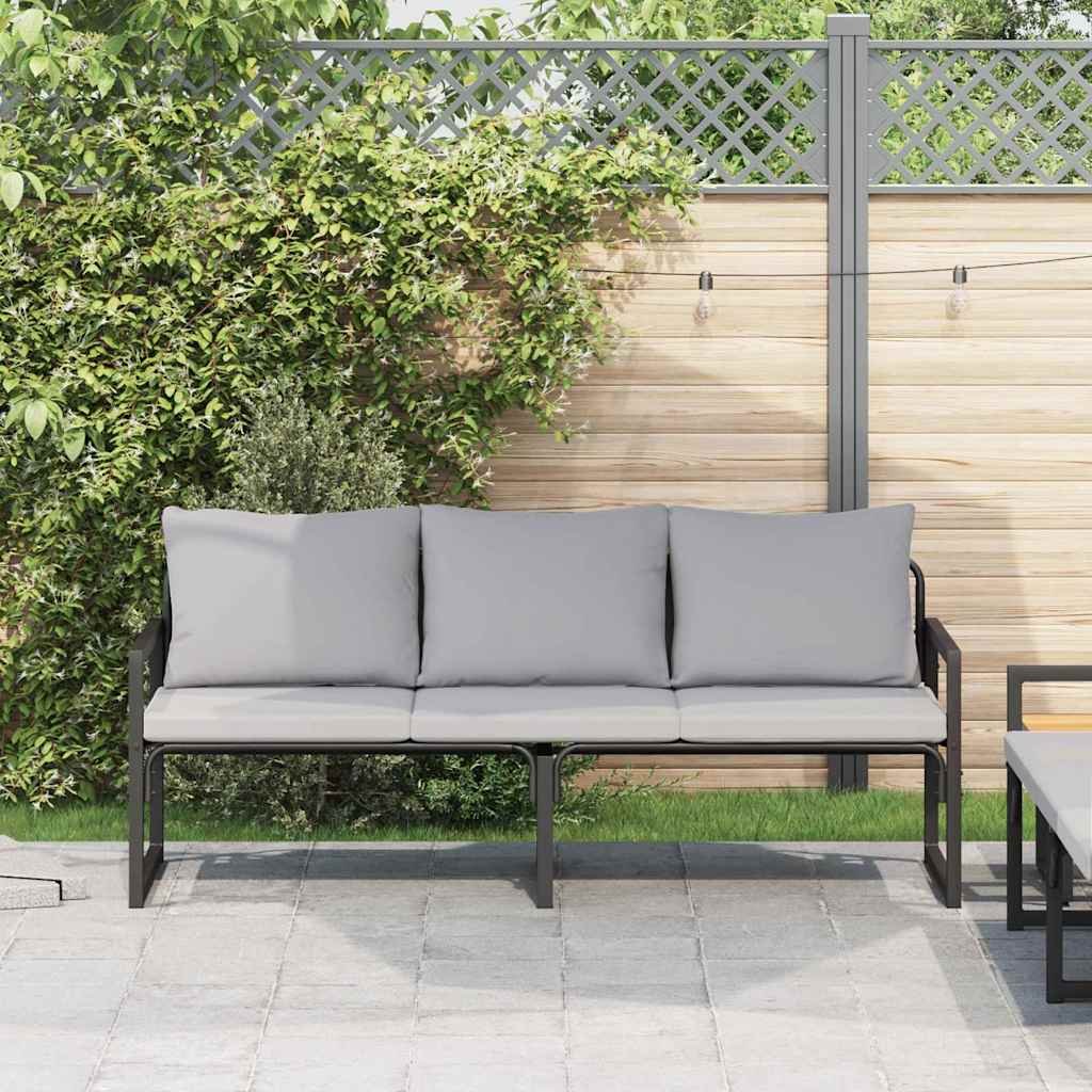 gartenmöbel mit Kissen Hellgrau 180 x 72,5 x 71 cm Polyester