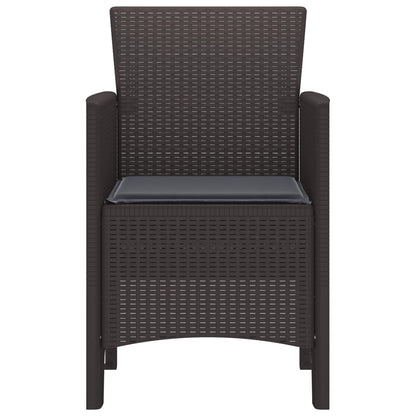 Gartenstuhl mit Kissen 2 pcs Braun 53 x 49 x 85 cm Polypropylen