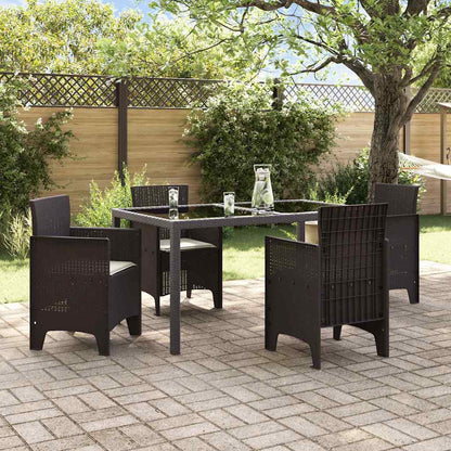 Gartenstuhl mit Kissen 4 pcs Braun 53 x 49 x 85 cm Polypropylen