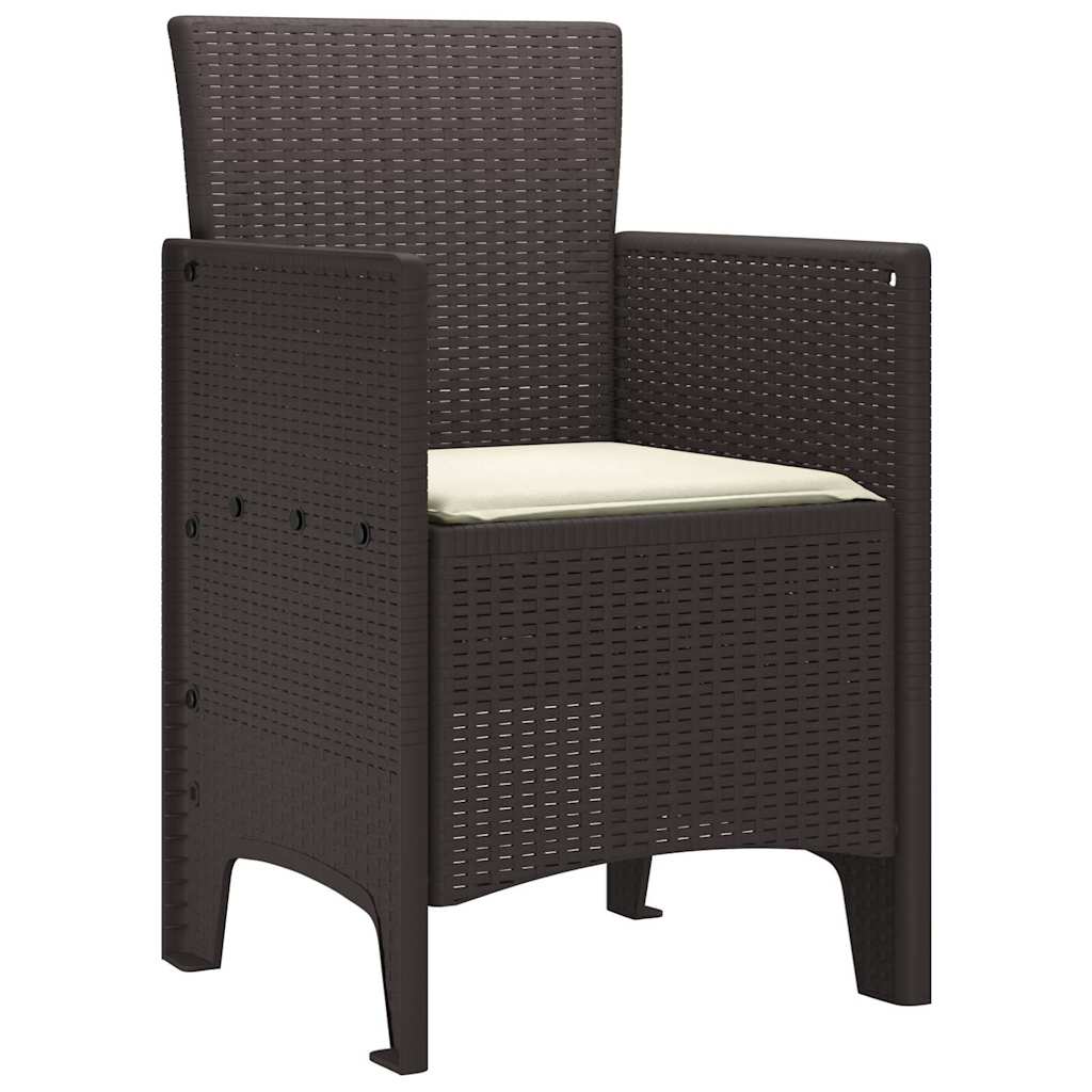 Gartenstuhl mit Kissen 4 pcs Braun 53 x 49 x 85 cm Polypropylen