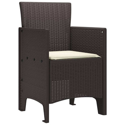 Gartenstuhl mit Kissen 4 pcs Braun 53 x 49 x 85 cm Polypropylen