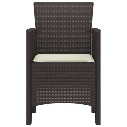 Gartenstuhl mit Kissen 4 pcs Braun 53 x 49 x 85 cm Polypropylen