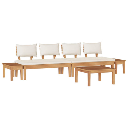 Gartensofa-set 5 pcs Braun und Creme