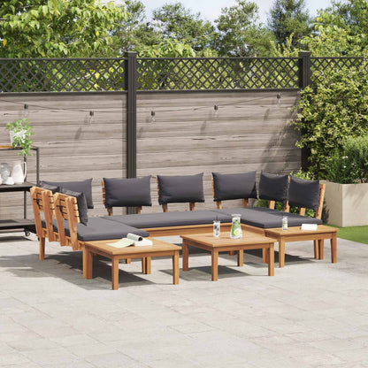 Gartensofa-set 4 pcs Braun und Grau