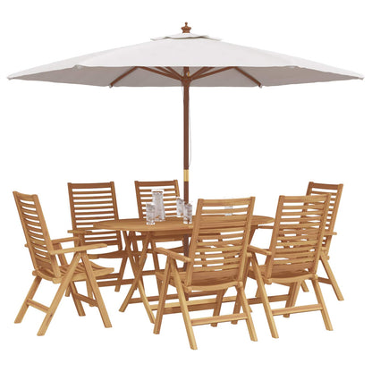 Garten Essgruppe 7 pcs Braun Massivholz Teak
