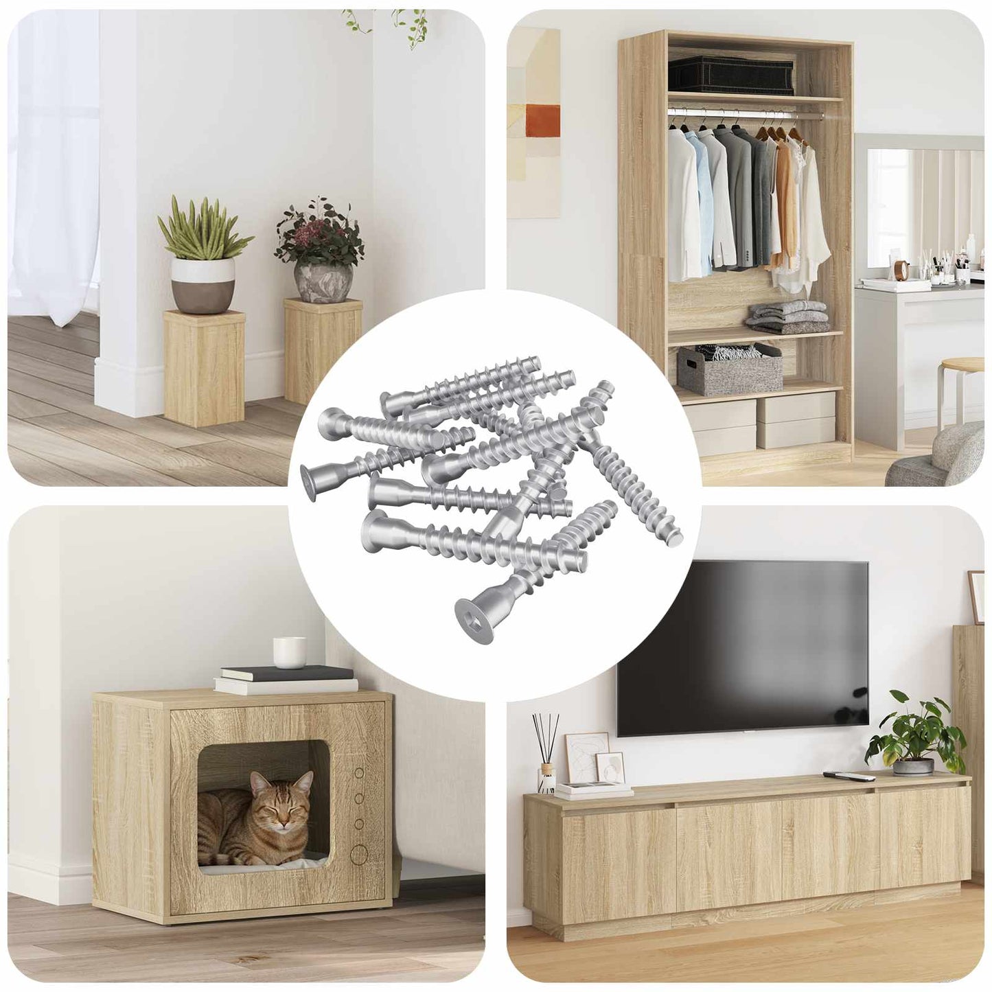 Confirmat-Schrauben 2500 pcs Silber Metall