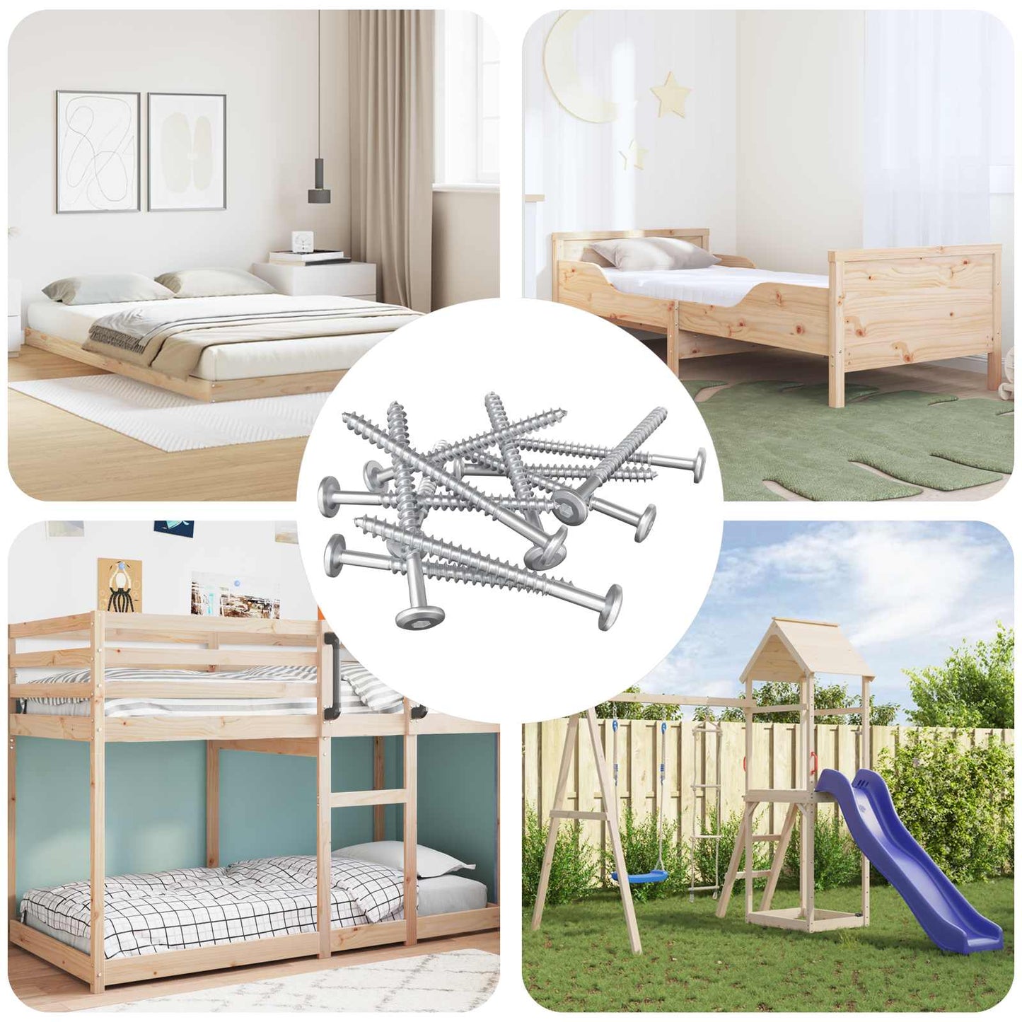 Holzschrauben 12 pcs Silber M6 x 70 mm Stahl