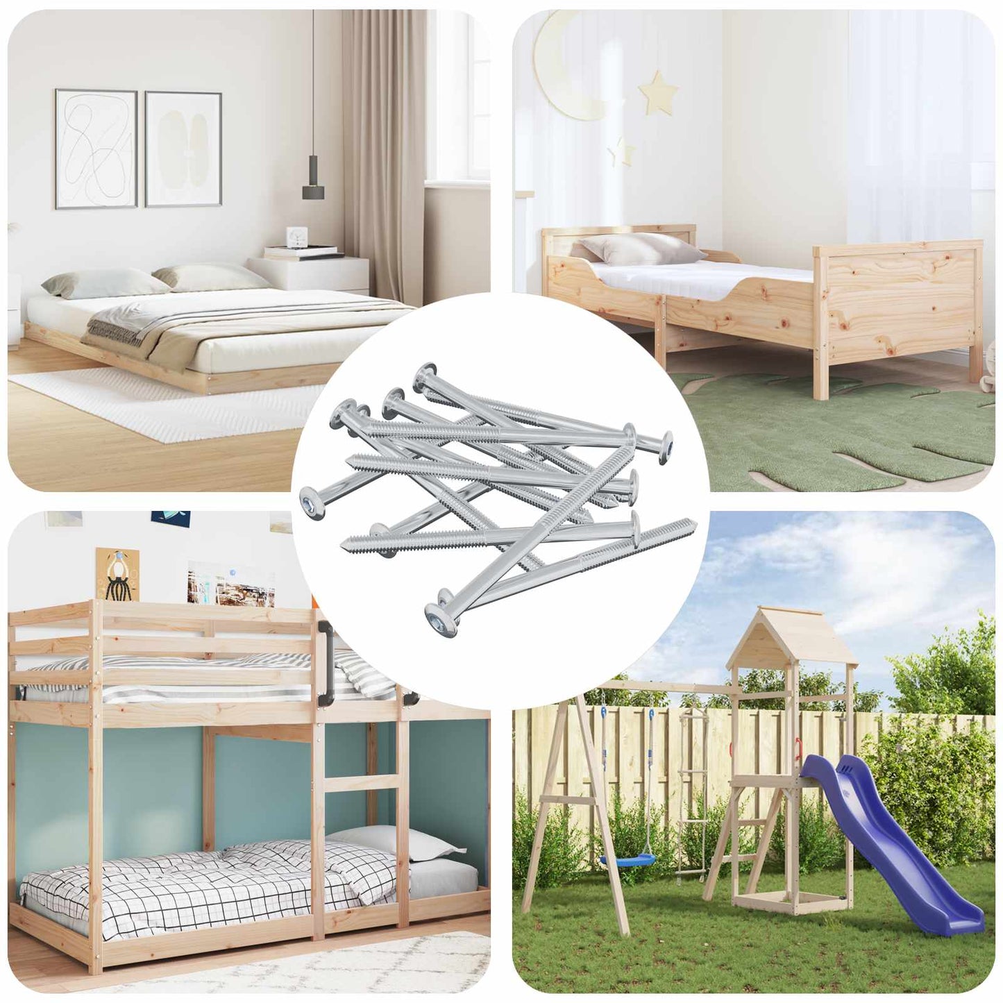 Schraube 1200 pcs Silber M6 x 85 mm Stahl