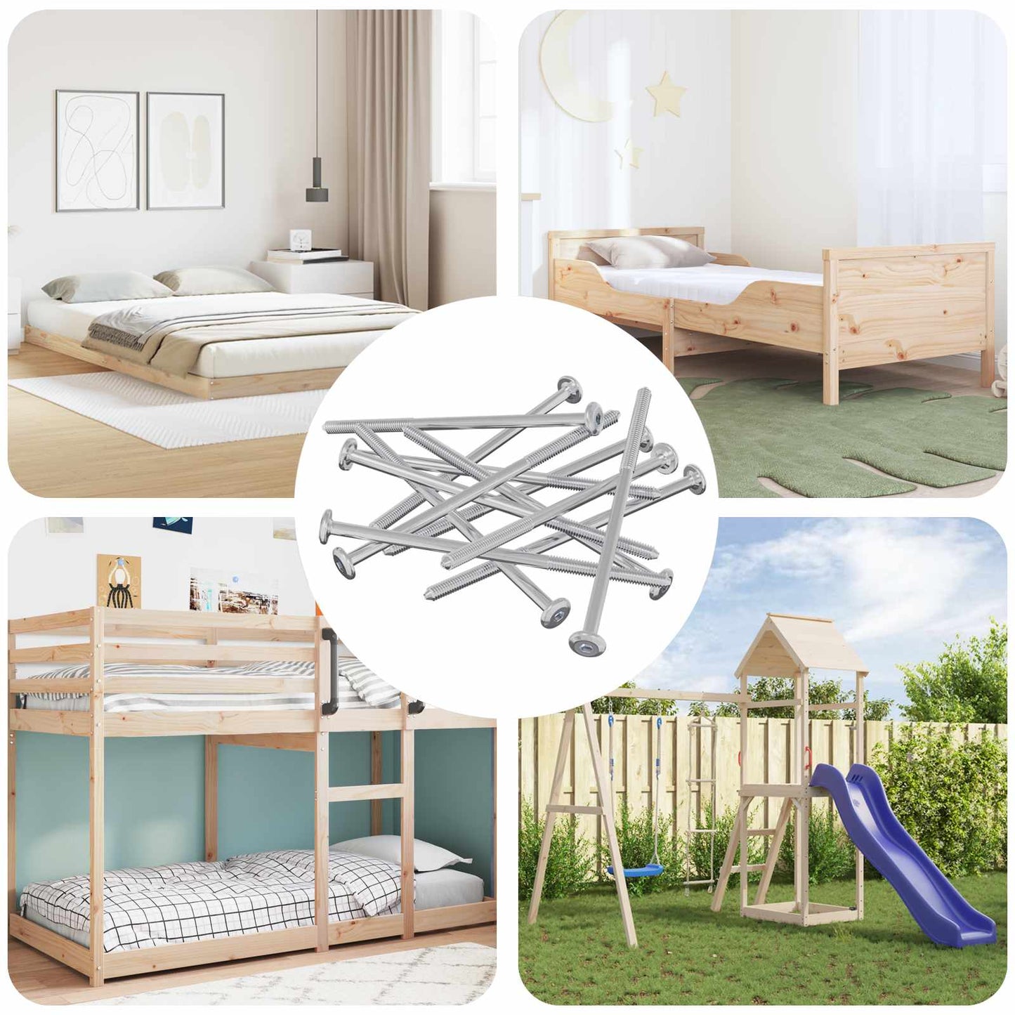 Schraube 800 pcs Silber M6 x 120 mm Stahl