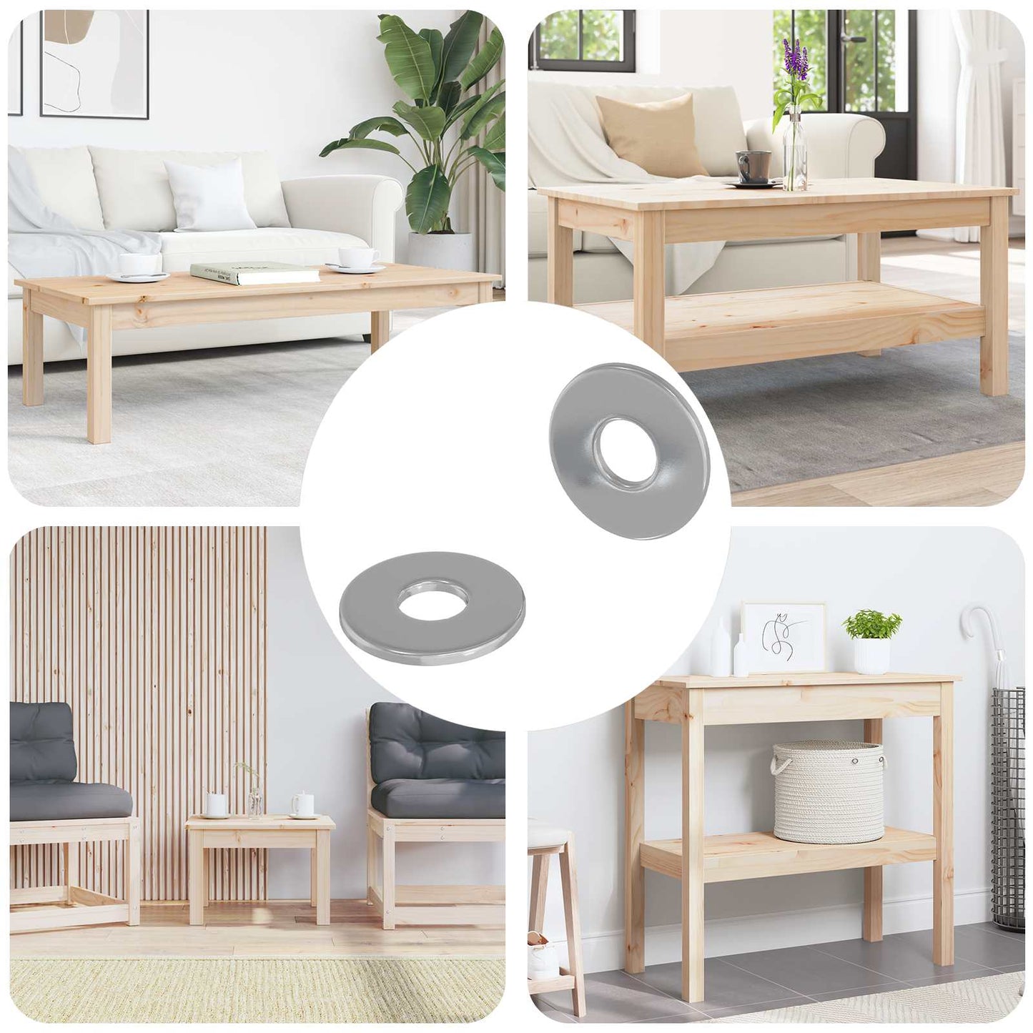 Unterlegscheiben 2 pcs Silber 12 x 12 x 1,2 cm Eisen