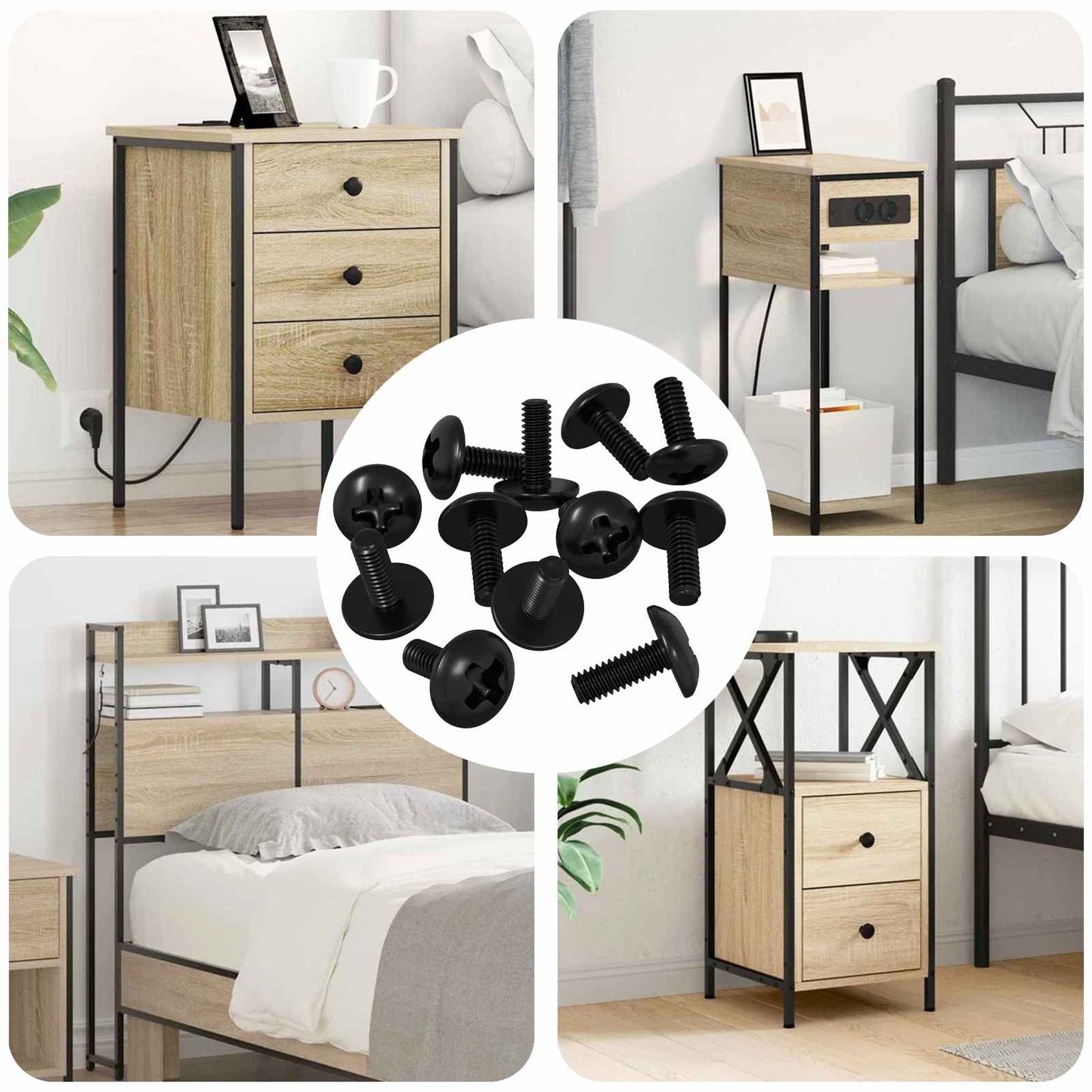 Hülsen Schrauben 8182 pcs Schwarz M4 x 10 mm Eisen