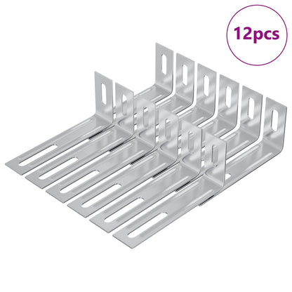 Anti-Kipp-Halterung Uni 12 pcs Silber 74,5 x 15 x 32 mm Eisen