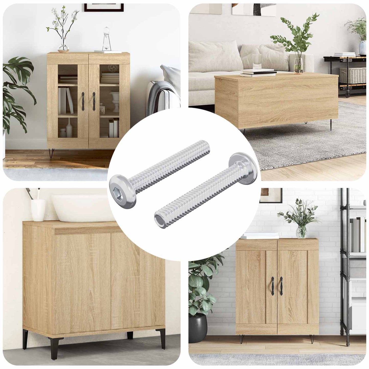 Schraube mit Sperre Uni 2 pcs Silber M6 x 35 mm Stahl