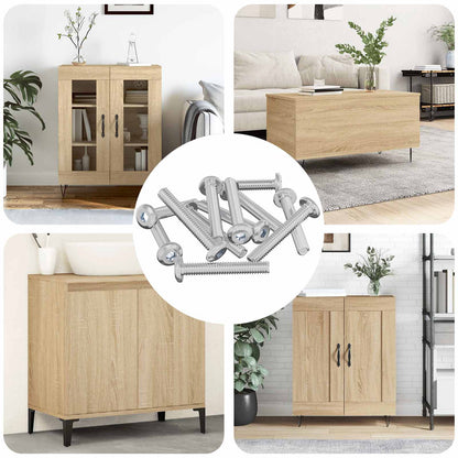 Schraube mit Sperre Uni 12 pcs Silber M6 x 35 mm Stahl