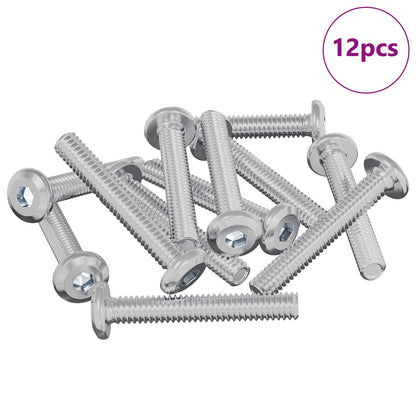 Schraube mit Sperre Uni 12 pcs Silber M6 x 35 mm Stahl