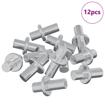 Regalstecker 12 pcs Silber 8,6 x 8,6 x 14,6 mm Stahl